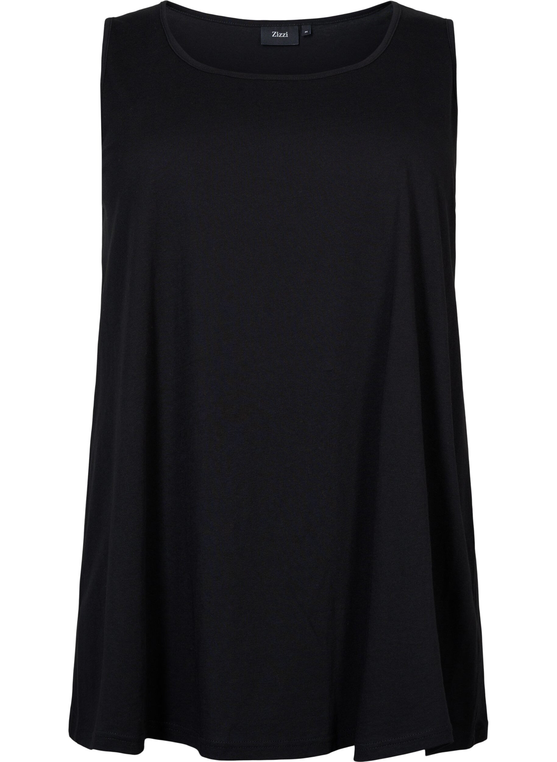 Zizzifashion Cotton top with a-shape, Black, Packshot image number 0