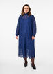 Long-sleeved lace dress with high neck, Estate Blue, Model image number 0