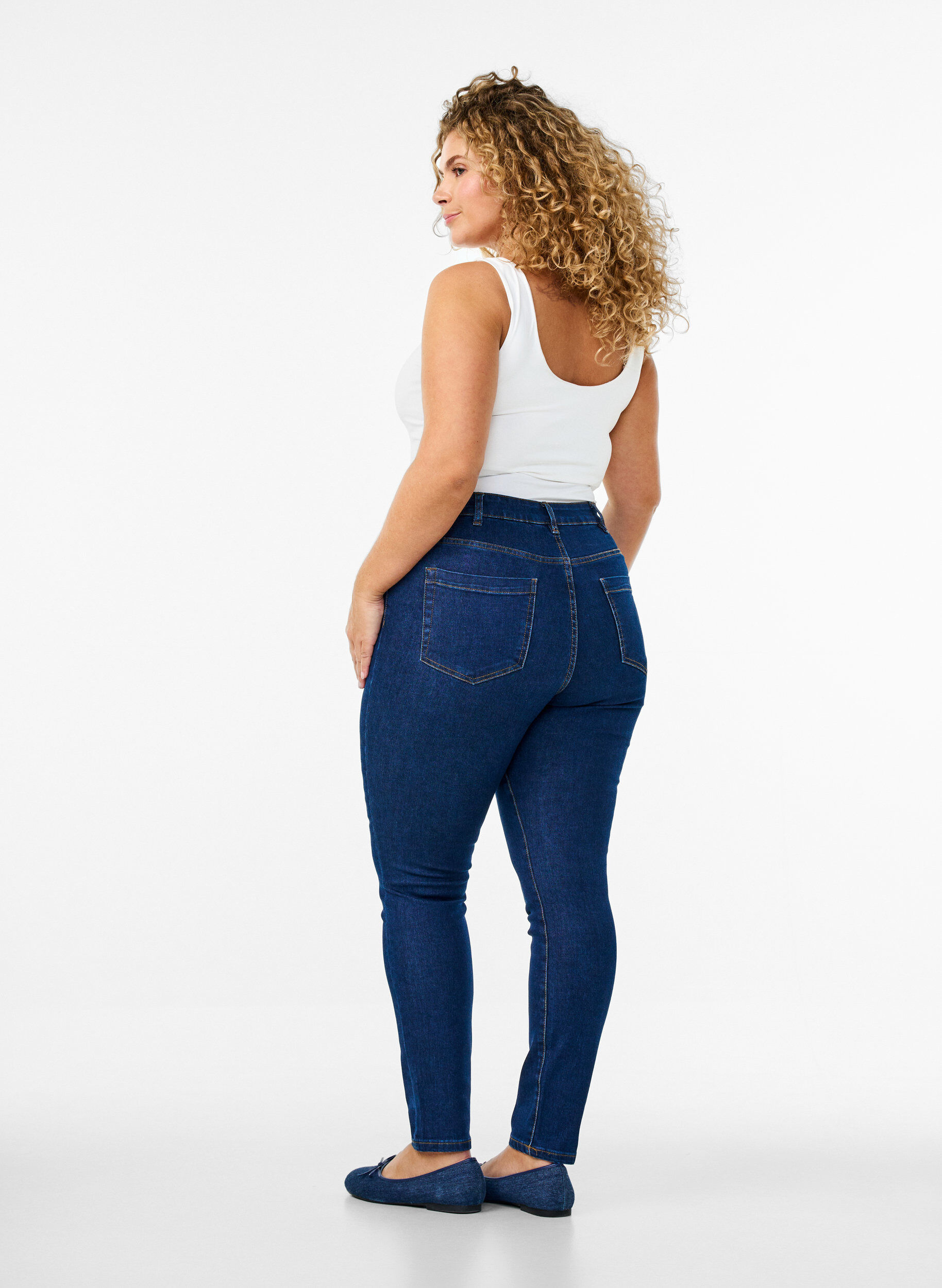 ZizzifashionAmy jeans with a high waist and super slim fit, Blue, Model image number 1