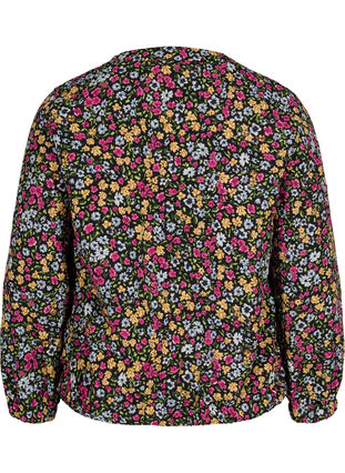 Short printed jacket with pockets, Black Ditzy Flower, Packshot image number 1