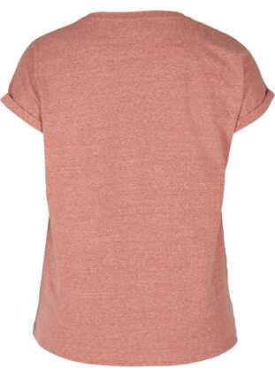 Mottled t-shirt in cotton, Burnt Brick PEACHY, Packshot image number 1