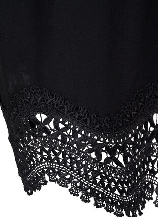 Dress in viscose with embroidered details, Black, Packshot image number 3