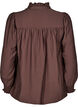 Blouse with ruffle collar, Brown, Packshot image number 1