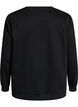 Sweatshirt with rose print and rhinestones, Black, Packshot image number 1