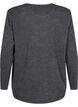 Melange blouse with round neck and long sleeves, Dark Grey, Packshot image number 1