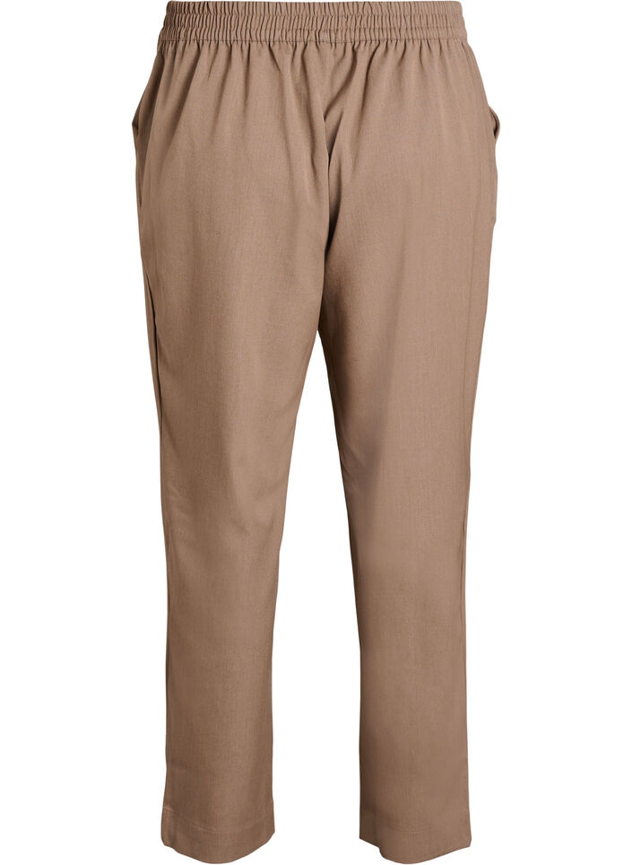 Loose trousers with high waist, Brown, Packshot image number 1