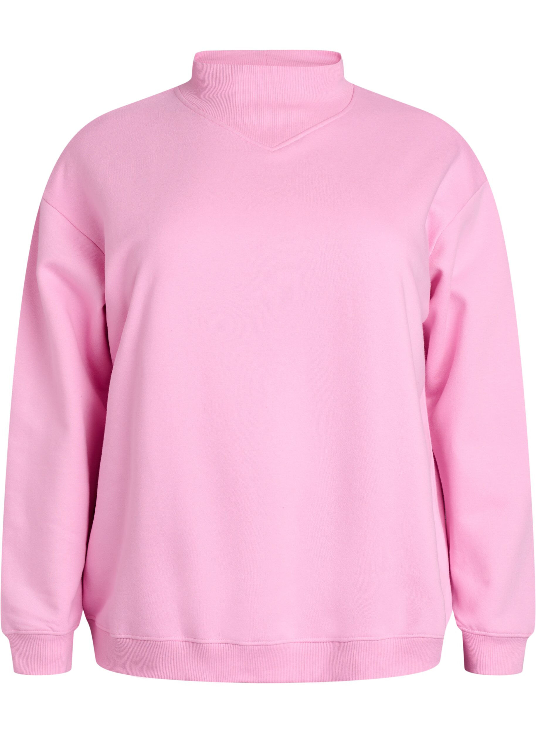 Sweatshirt with high neck and long sleeves