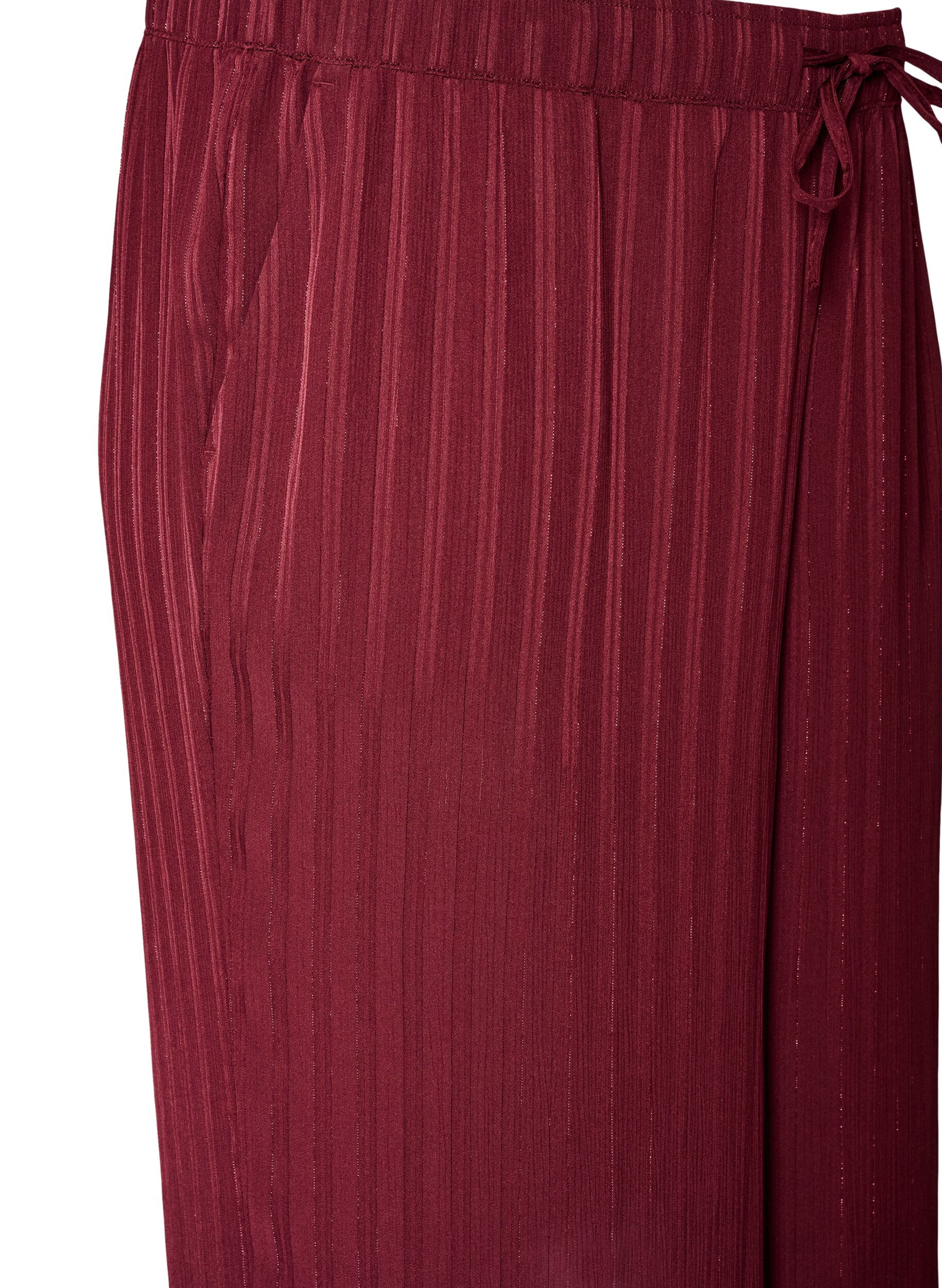 ZizzifashionTrousers with textured stripes and straight legs, Red, Packshot image number 2
