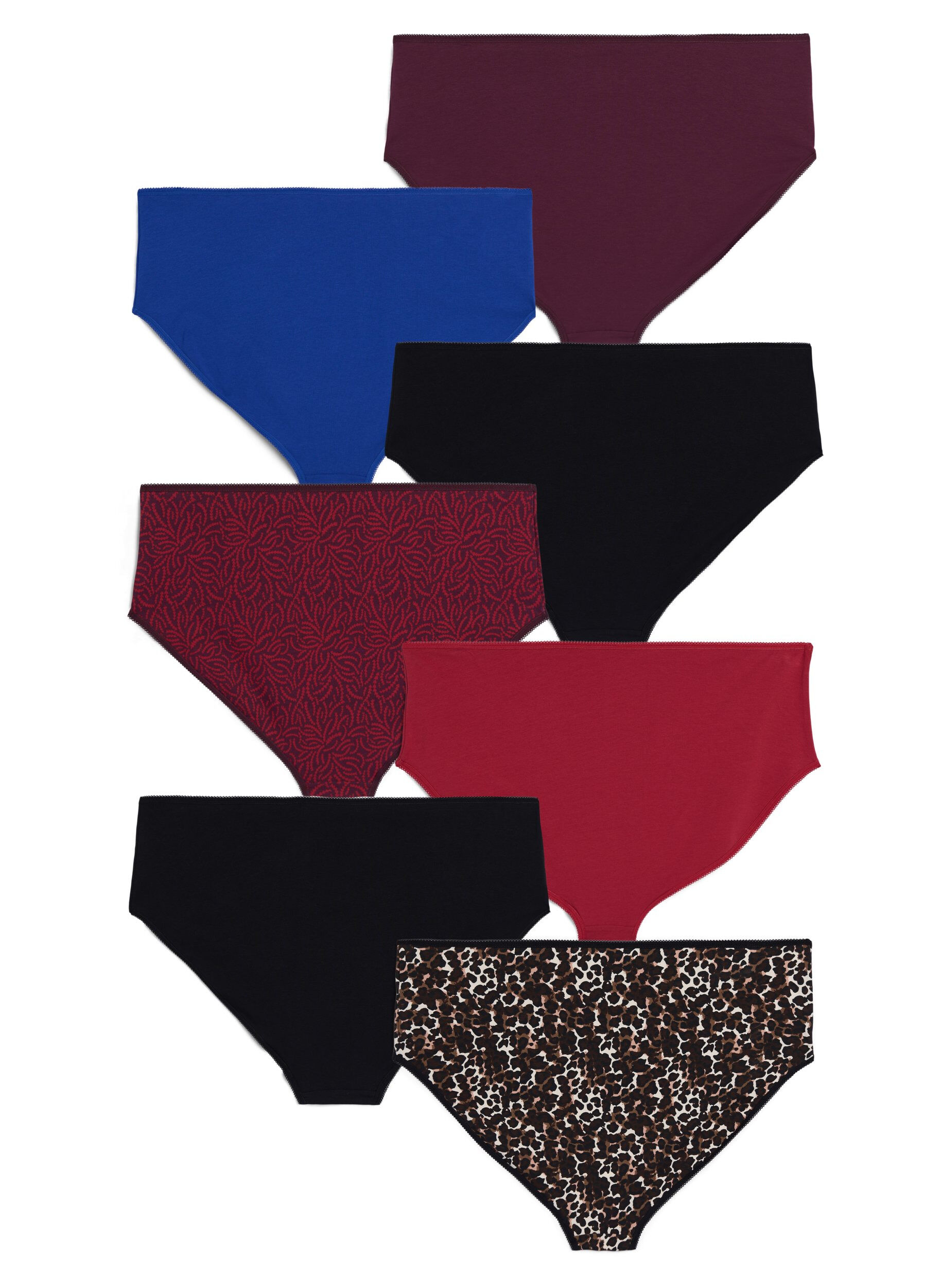 Zizzifashion 7-pack of panties with a regular waist, Red, Packshot image number 1