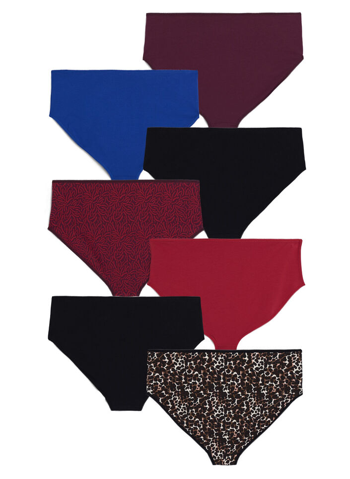 7-pack of panties with a regular waist, Red, Packshot image number 1