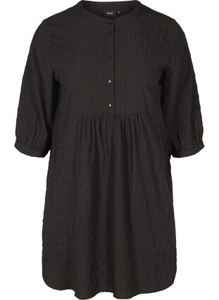 Shirt tunic with 3/4 sleeves, Black, Packshot image number 0