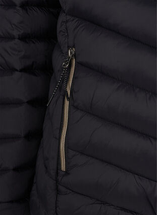 Quilted lightweight jacket with hood and pockets, Black, Packshot image number 3