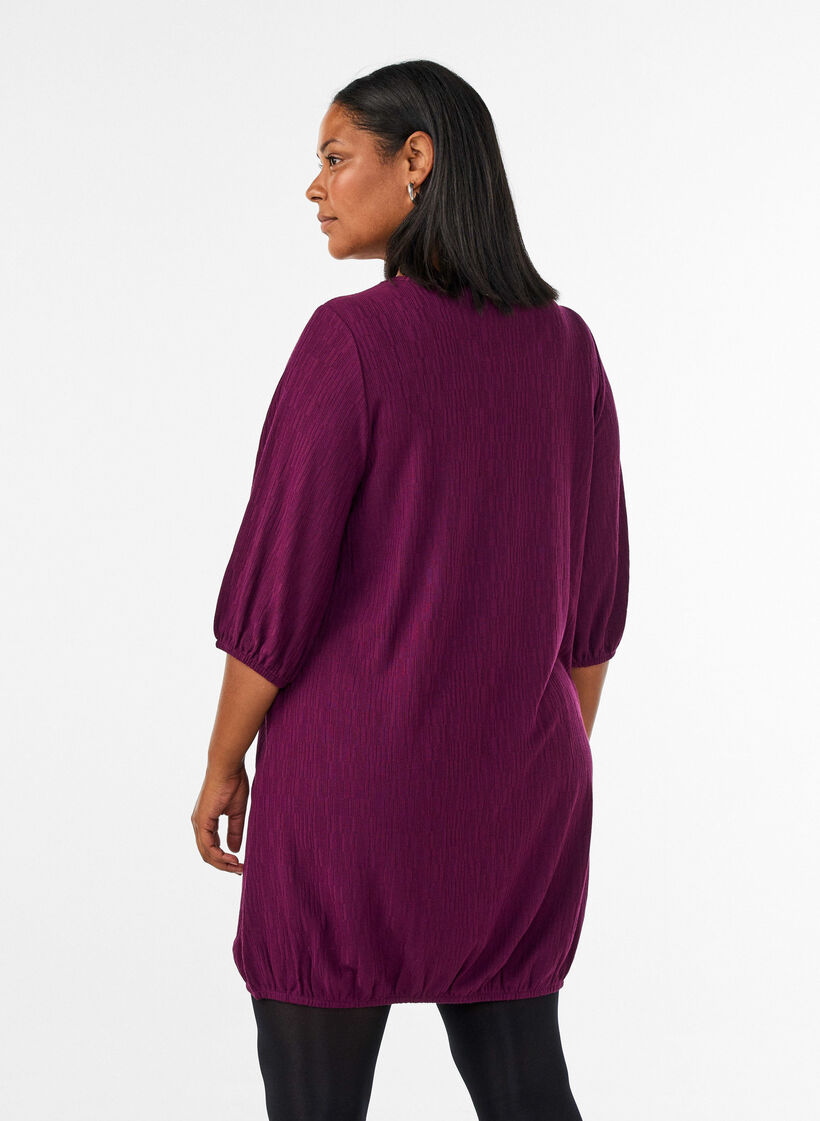 Dress with a balloon shape and structure, Red, Model image number 2