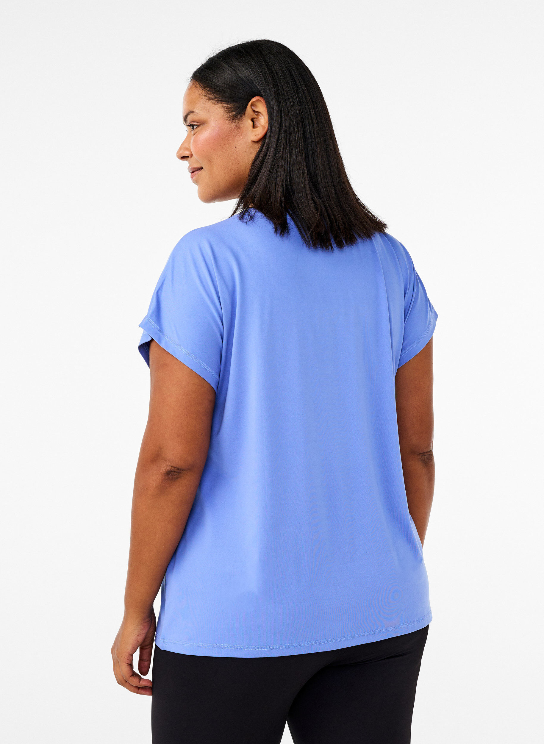 Zizzifashion Solid-coloured workout T-shirt, Blue, Model image number 2