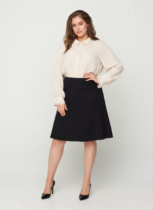 Short A-line skirt, Black, Model image number 2
