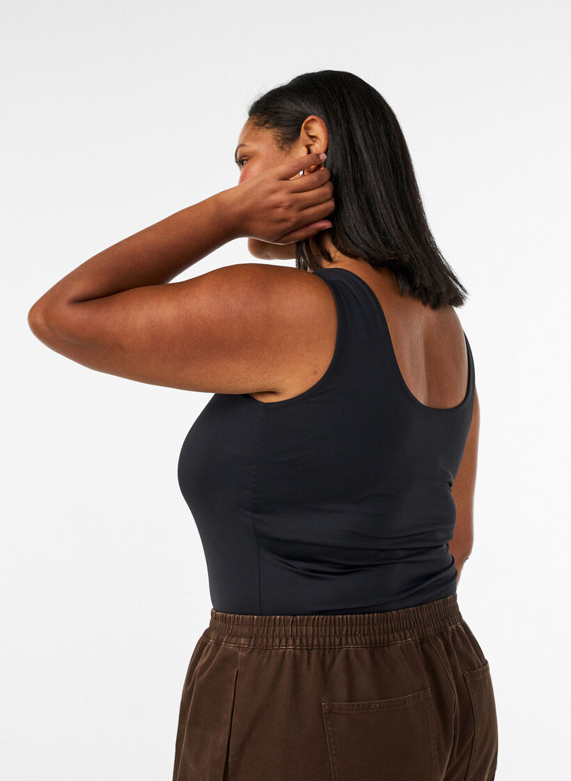 Fitted basic top with reversible feature, Black, Model image number 4