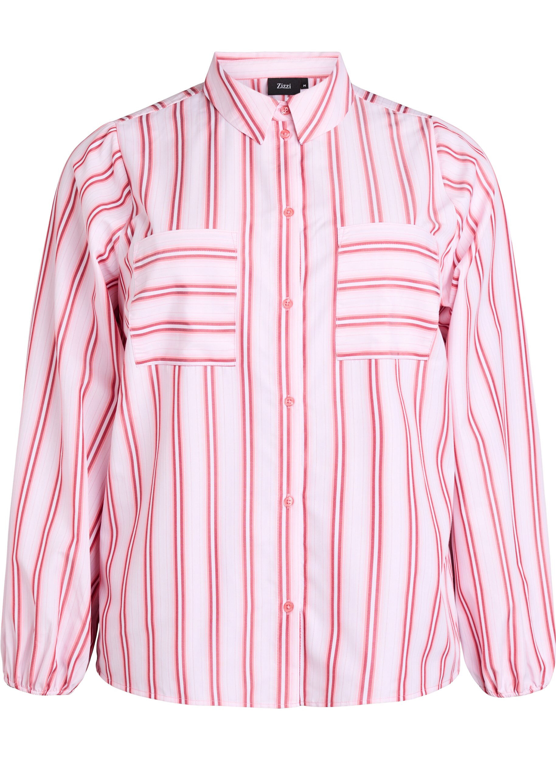Loose shirt with stripes and long sleeves