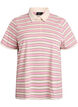 Striped polo shirt with short sleeves, Pink, Packshot image number 0