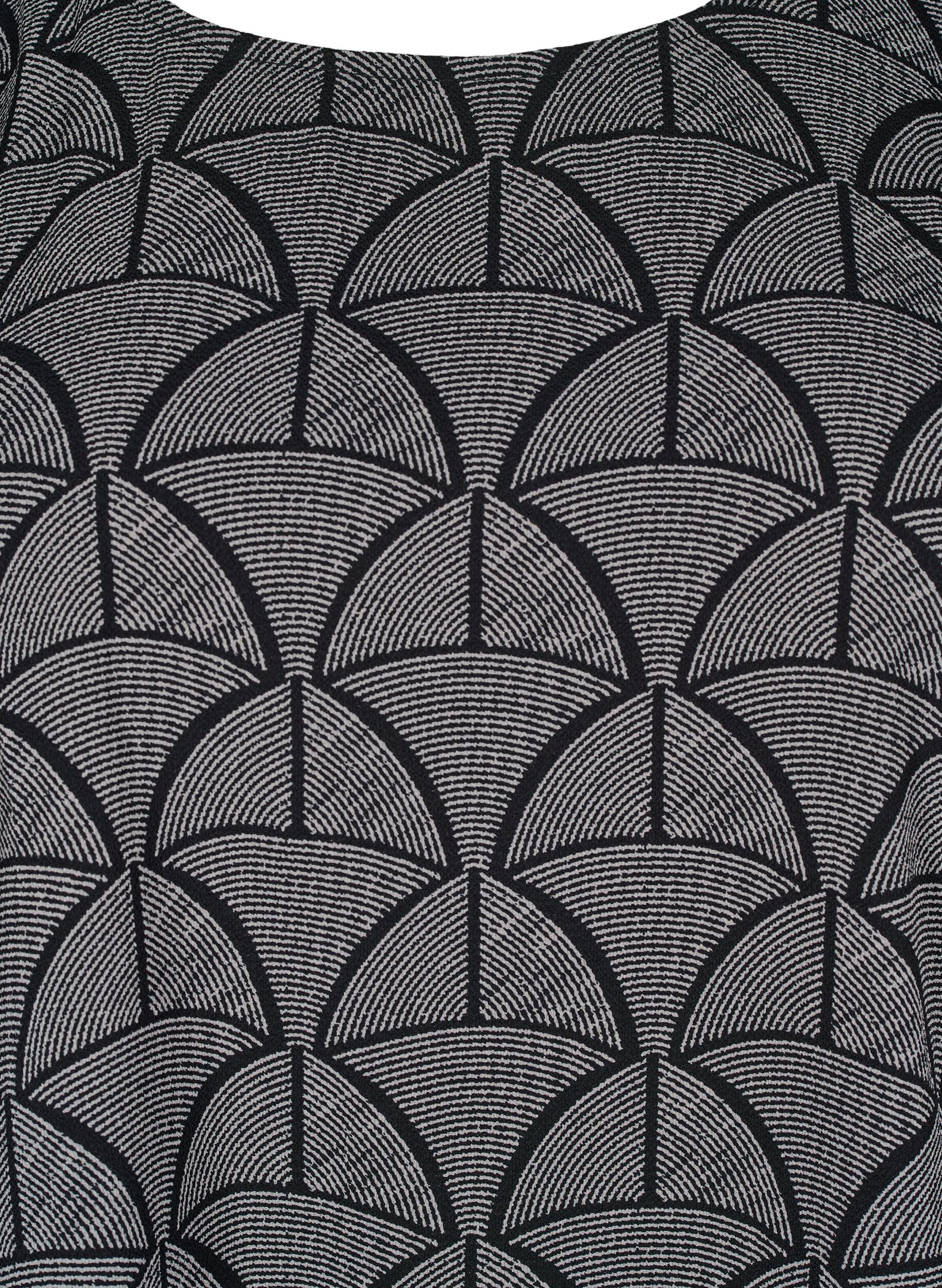 Zizzifashion Short-sleeved blouse with print, Black Grey Graphic , Packshot image number 2