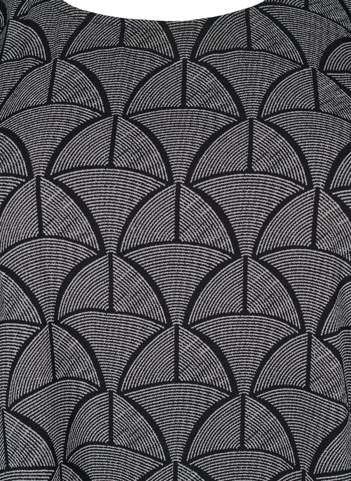 Short-sleeved blouse with print, Black Grey Graphic , Packshot image number 2