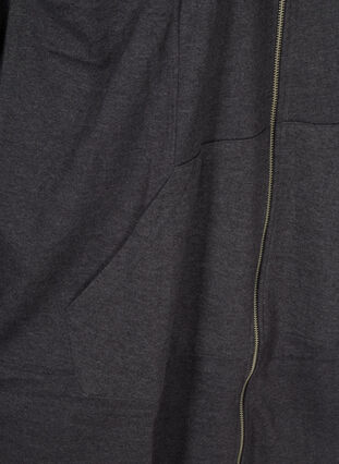 Long sweat cardigan with a hood, Dark Grey Mel., Packshot image number 3