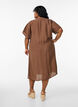 V-neck dress in viscose, Brown, Model image number 2