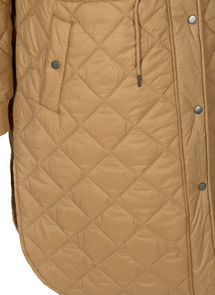 Quilted lightweight jacket with hood, Tobacco Brown, Packshot image number 3