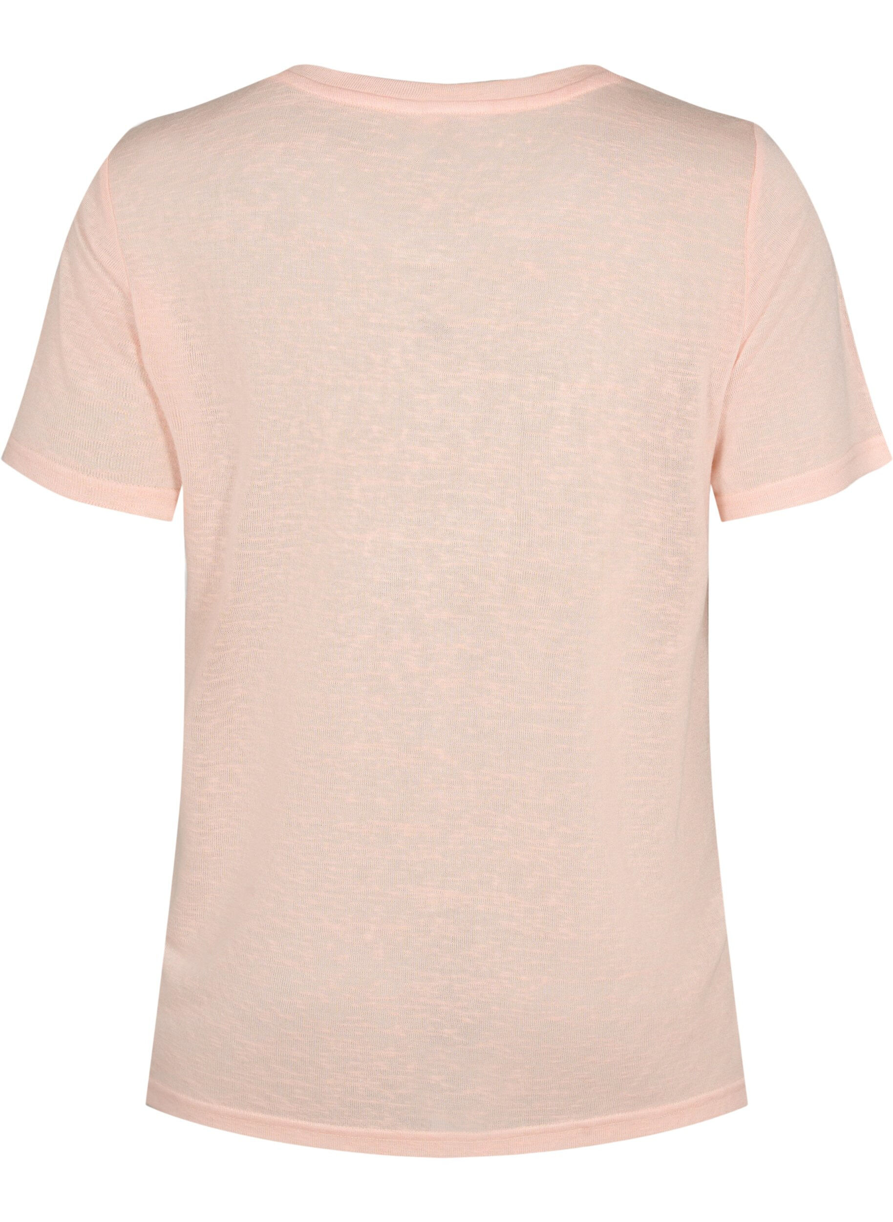 Zizzifashion T-shirt with studs and round neck, Pale Blush, Packshot image number 1