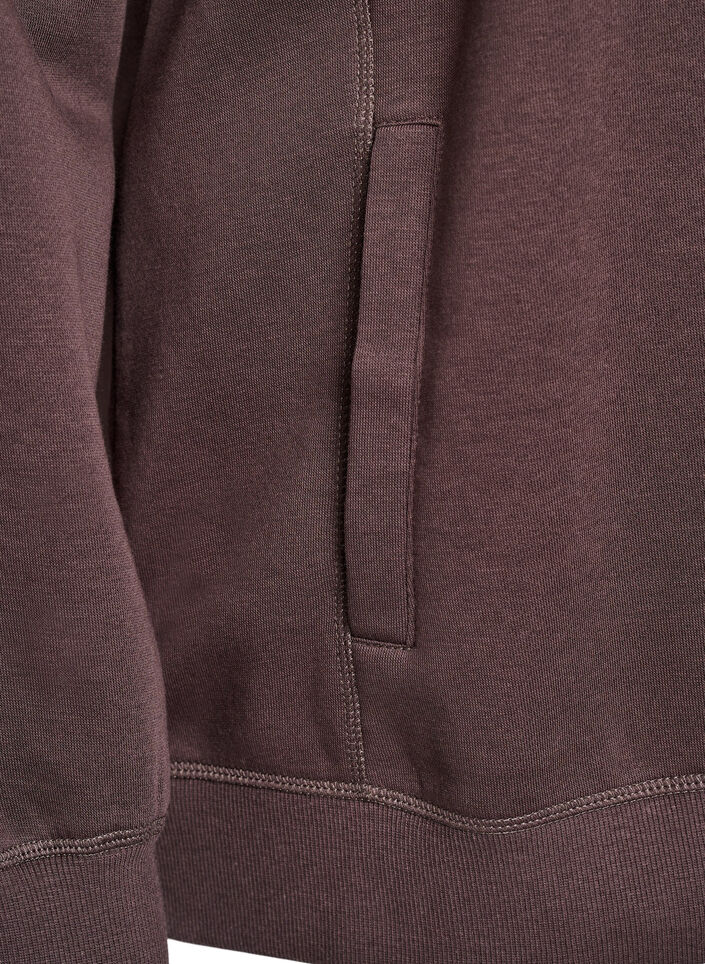 Sweatshirt with high collar and pockets, Brown, Packshot image number 3