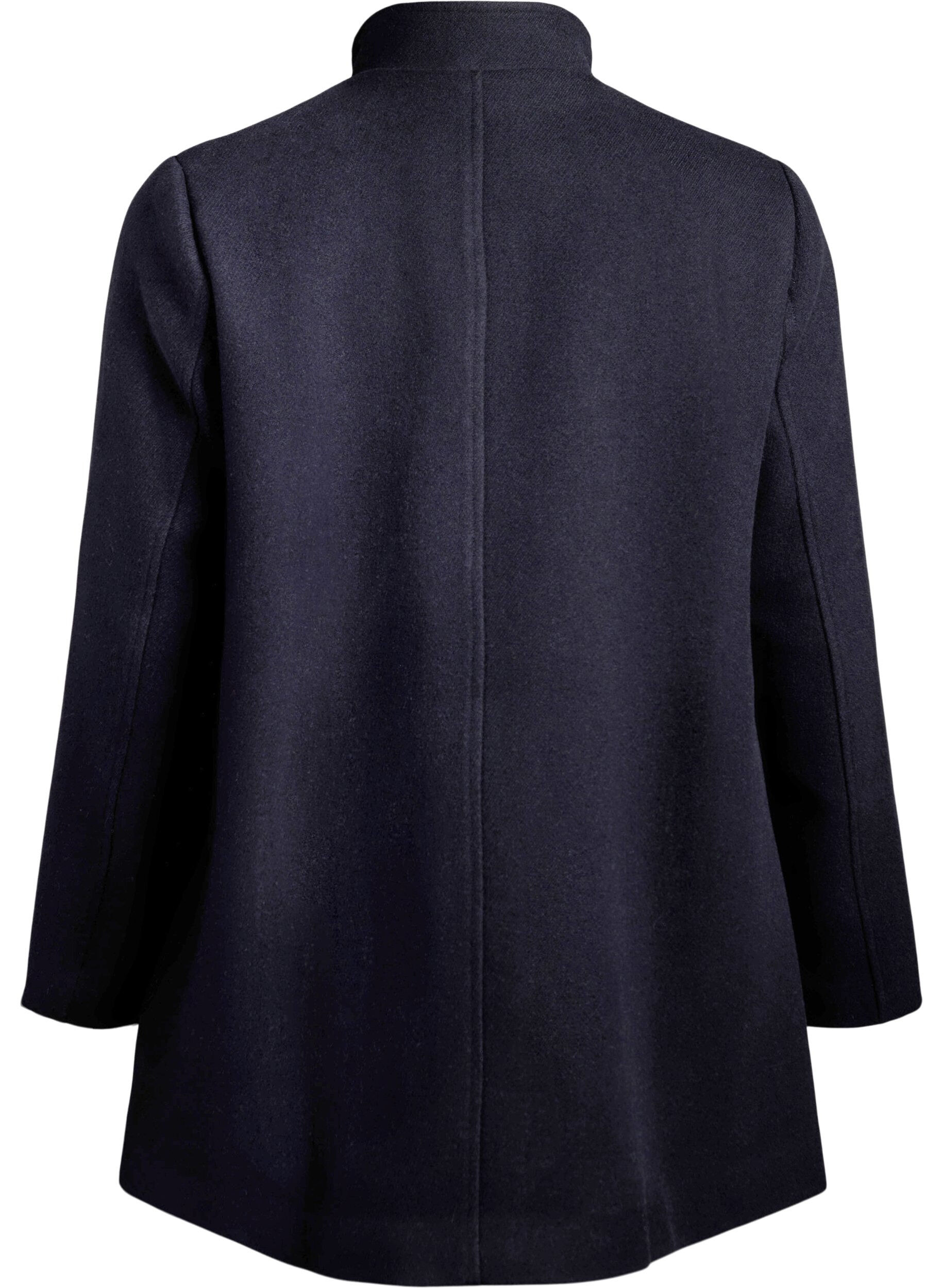 ZizzifashionA-line coat with gold buttons, Blue, Packshot image number 1