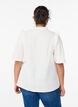 Blouse in cotton muslin with broderie anglaise and 1/2 sleeves, White, Model image number 2