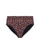 High-waisted floral bikini bottoms, Brown, Packshot image number 0
