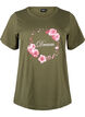 FLASH - T-shirt with motif, Olive Night Flower, Packshot image number 0