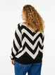 High neck knitted sweater with zipper, Black Birch Stripe, Model image number 1