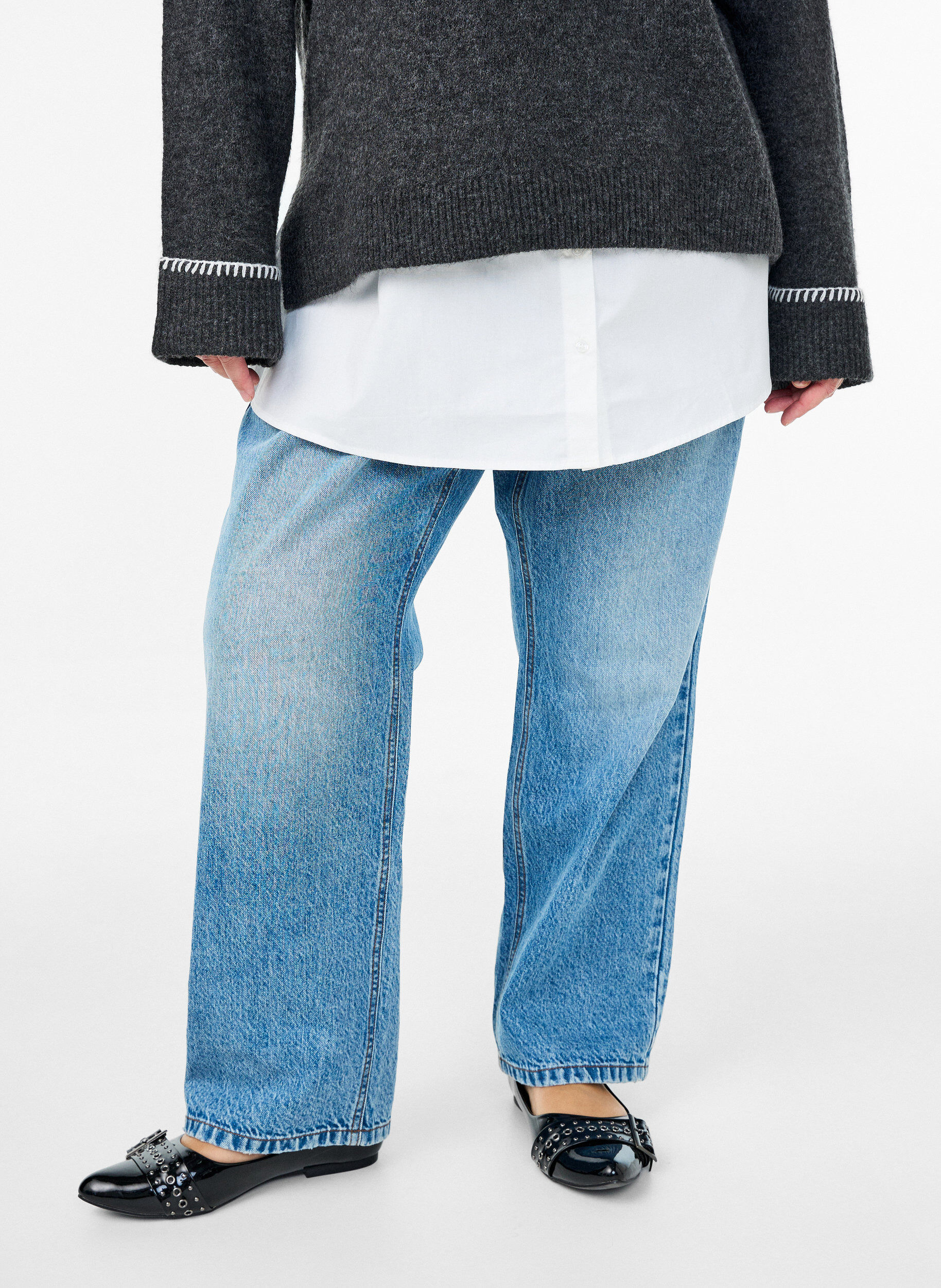 Shirt extender in 100% cotton, White, Model