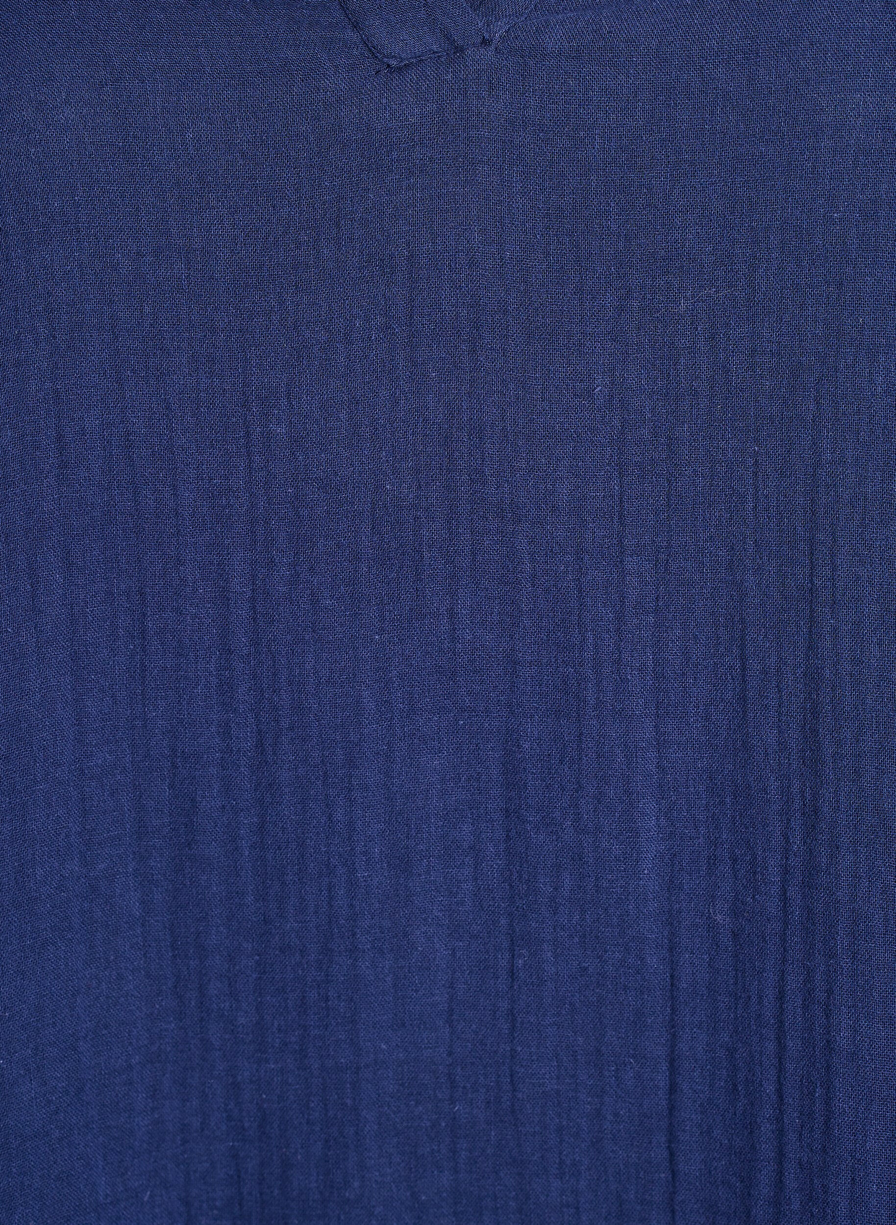 Zizzifashion Short A-line dress in cotton muslin, Blue, Packshot image number 2