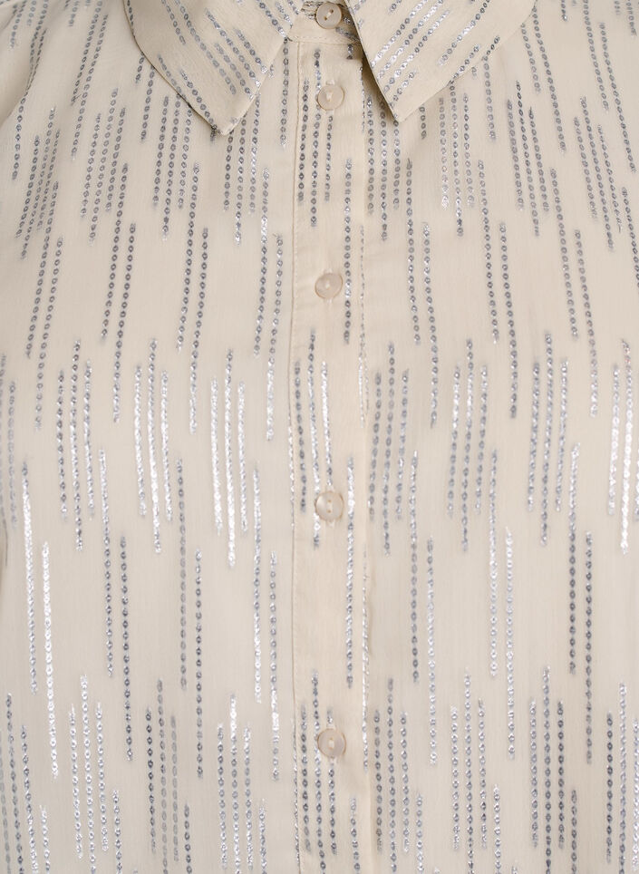 Shirt with glittering pattern, Vanilla, Packshot image number 2