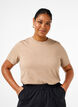 Basic cotton T-shirt with round neck, Beige, Model image number 0