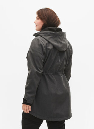 Softshell with detachable hood, Dark Grey Melange, Model image number 1