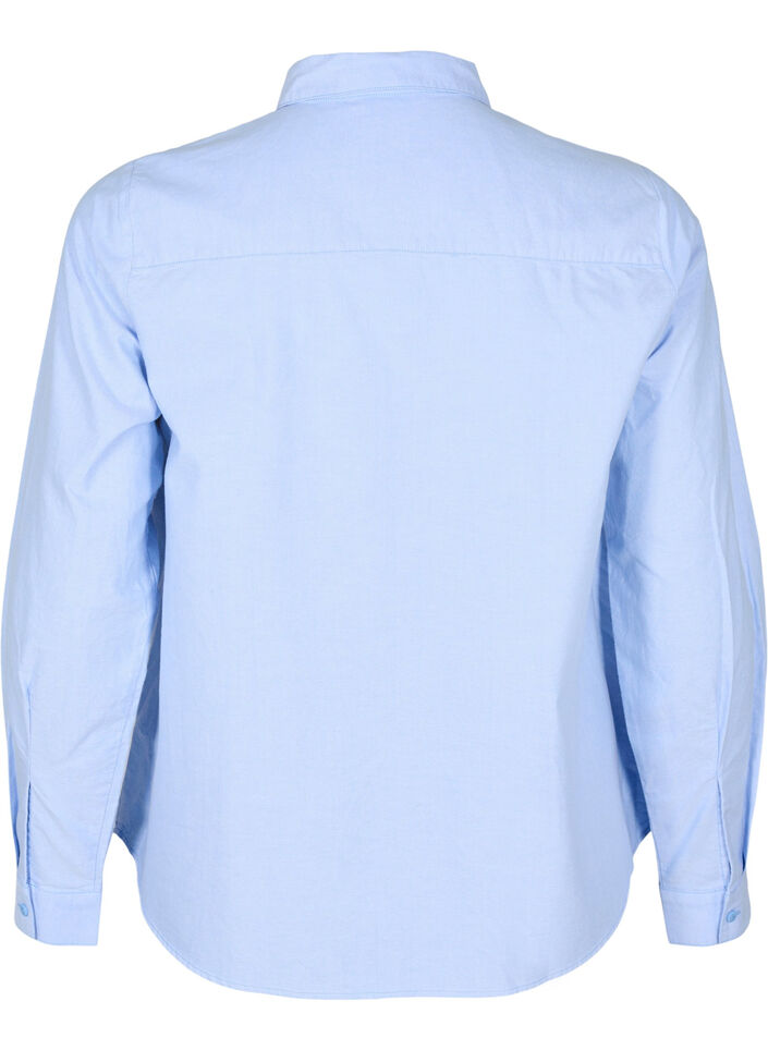 Long-sleeved cotton shirt, Light Blue, Packshot image number 1