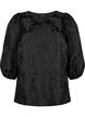 Jacquard blouse with 3/4 sleeves, Black, Packshot image number 0