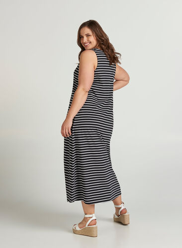 Dress, Black W. white stripe, Model image number 1