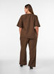 Trousers with glitter and wide legs, Brown, Model image number 1