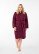 Morning robe with zipper and hood, Dark Bordeaux, Model image number 1