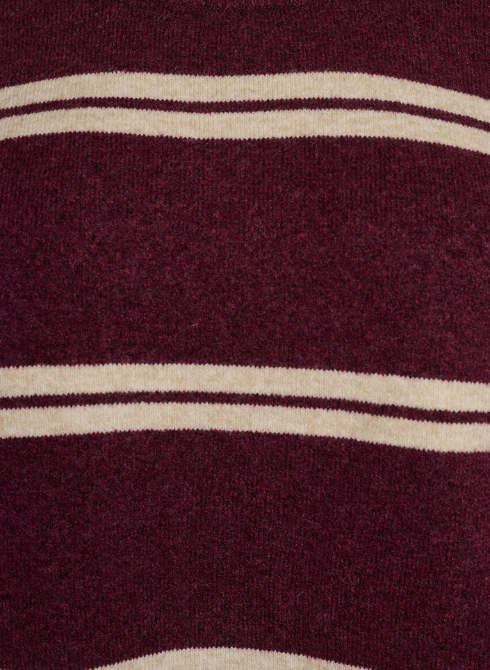 Knitted blouse with double contrast stripes, Red, Packshot image number 2