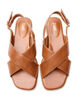 Leather sandal with criss-cross straps, Brown, Packshot image number 2