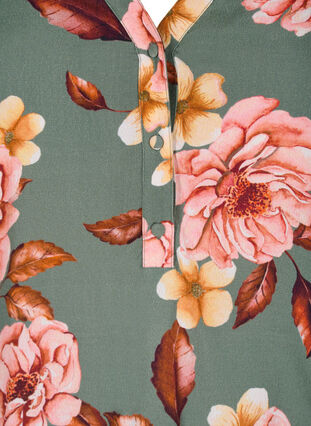 Long sleeve viscose blouse with floral print, Flower AOP, Packshot image number 2