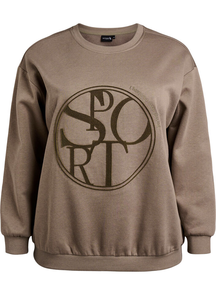 Sweatshirt with a motif, Walnut, Packshot image number 0
