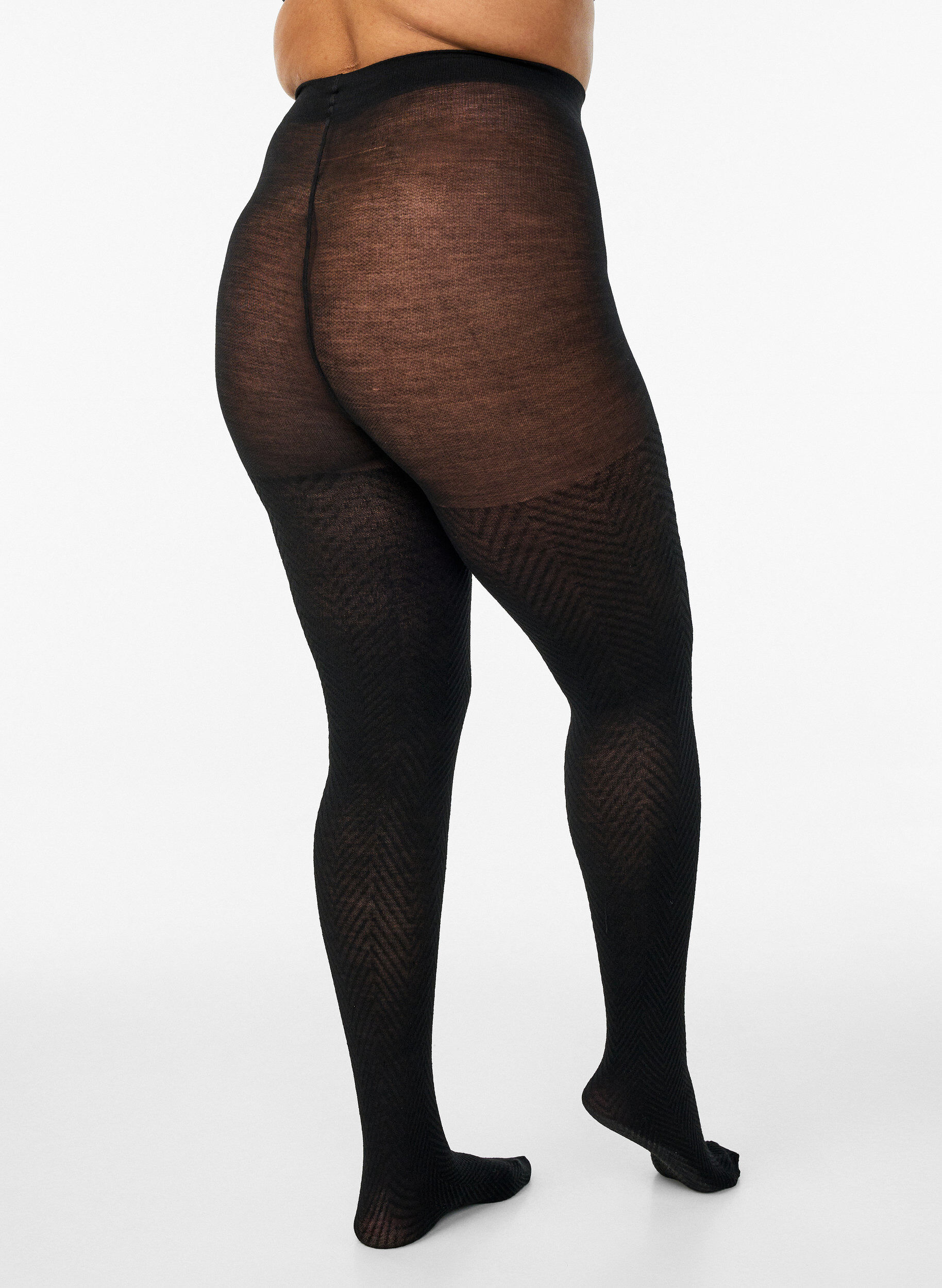 Zizzifashion Textured tights, Black, Packshot image number 1