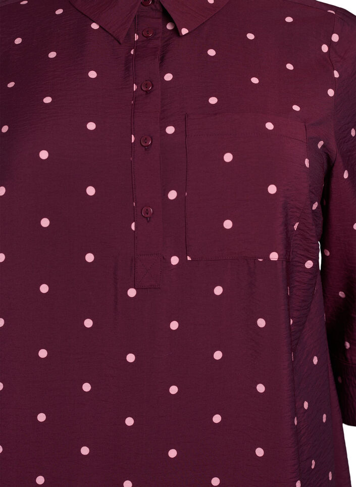 Short dress with collar and chest pocket, Red, Packshot image number 2